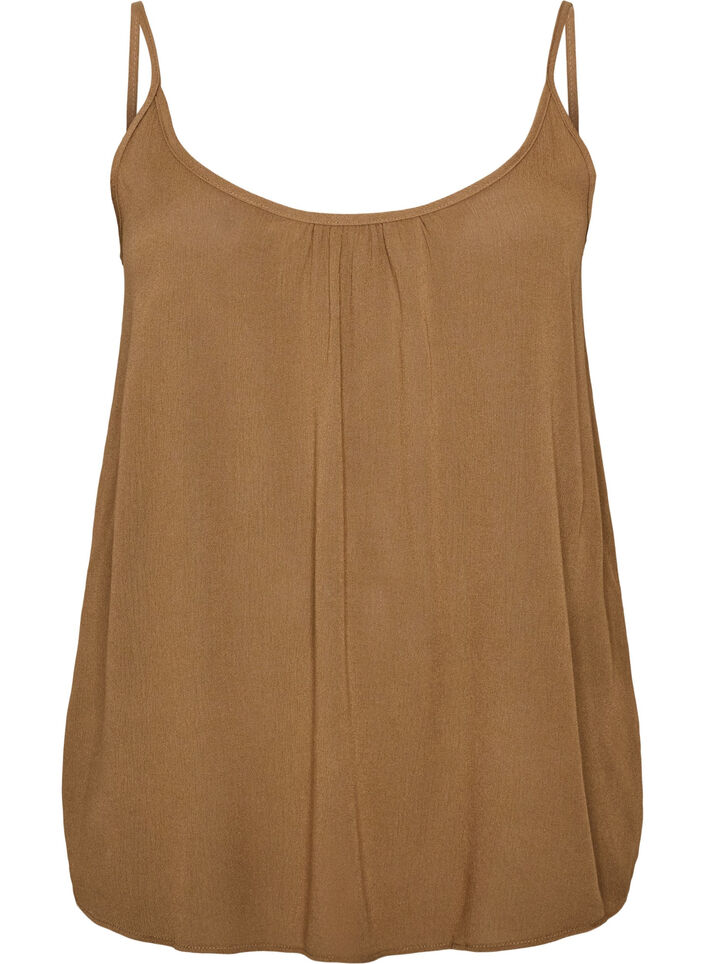 Top &agrave; bretelles en viscose, Marron, Packshot image number 0