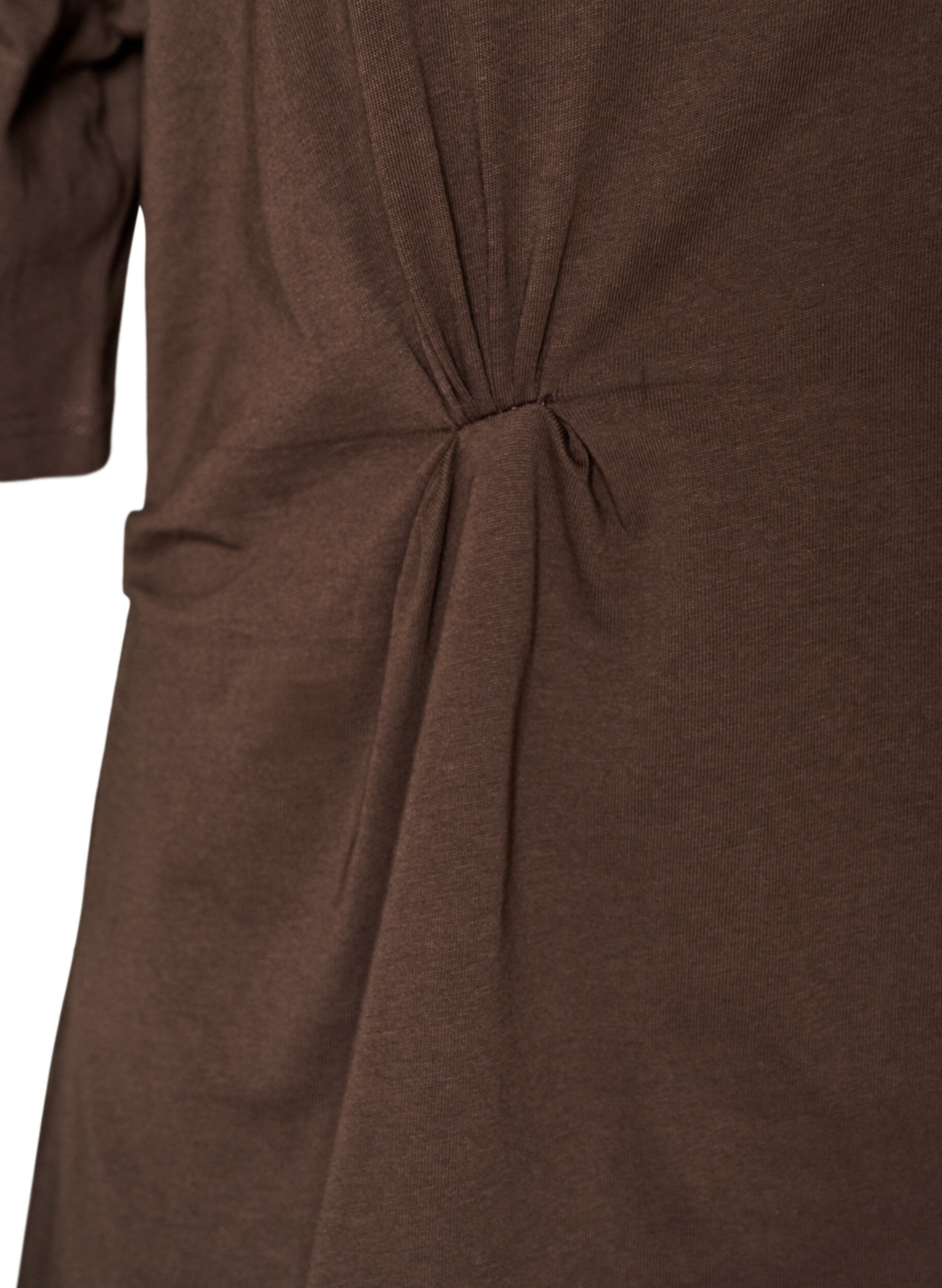 ZizziT-shirt avec d&eacute;tail drap&eacute;, Marron, Packshot image number 3