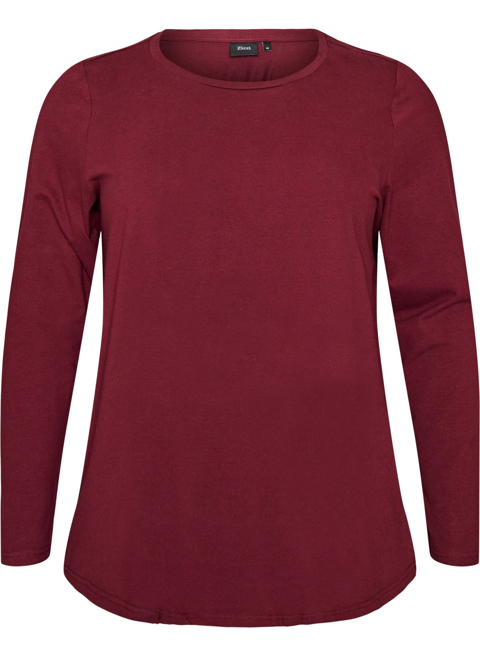 Blouse basique en jersey &agrave; manches longues