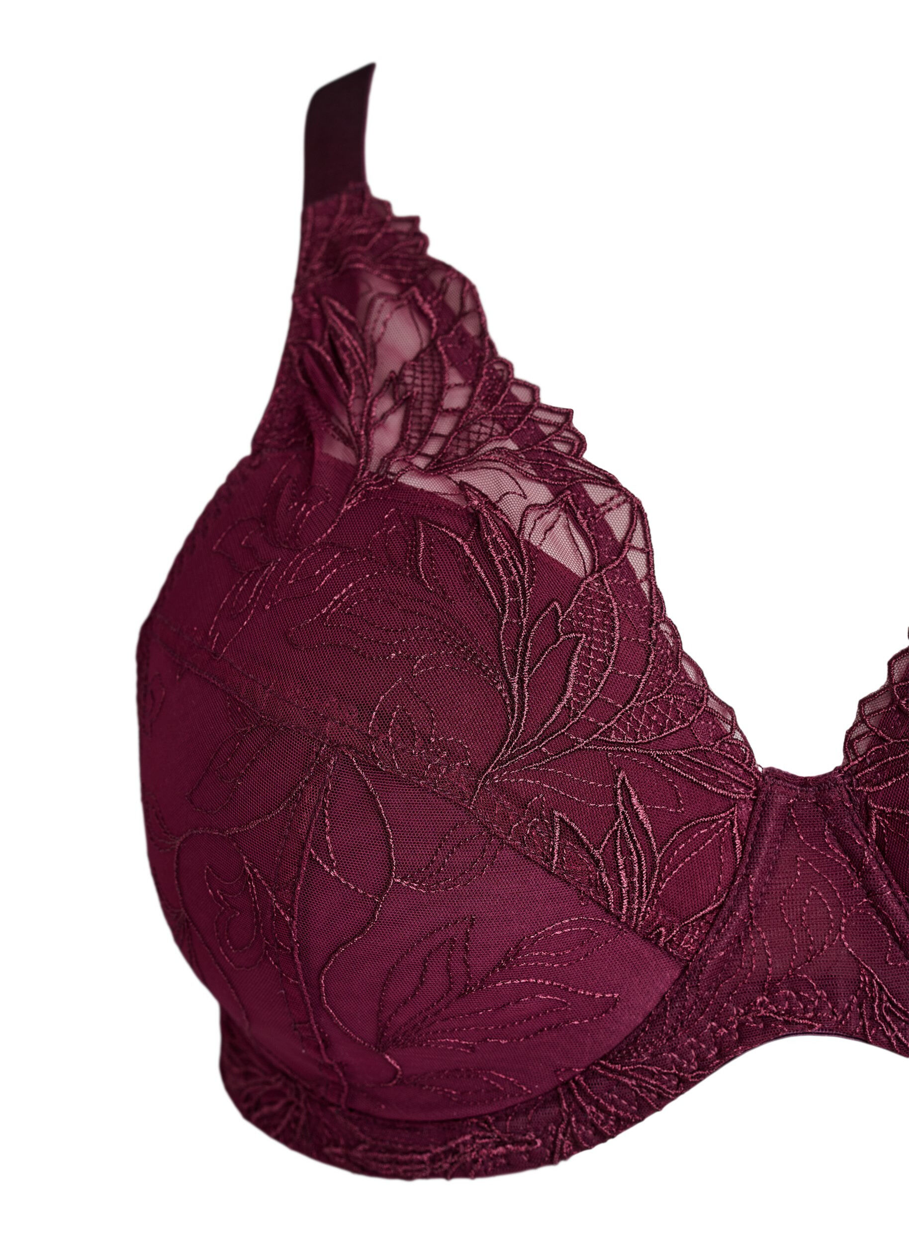 ZizziSoutien-gorge rembourr&eacute; en dentelle avec armatures, Bordeaux, Packshot image number 2