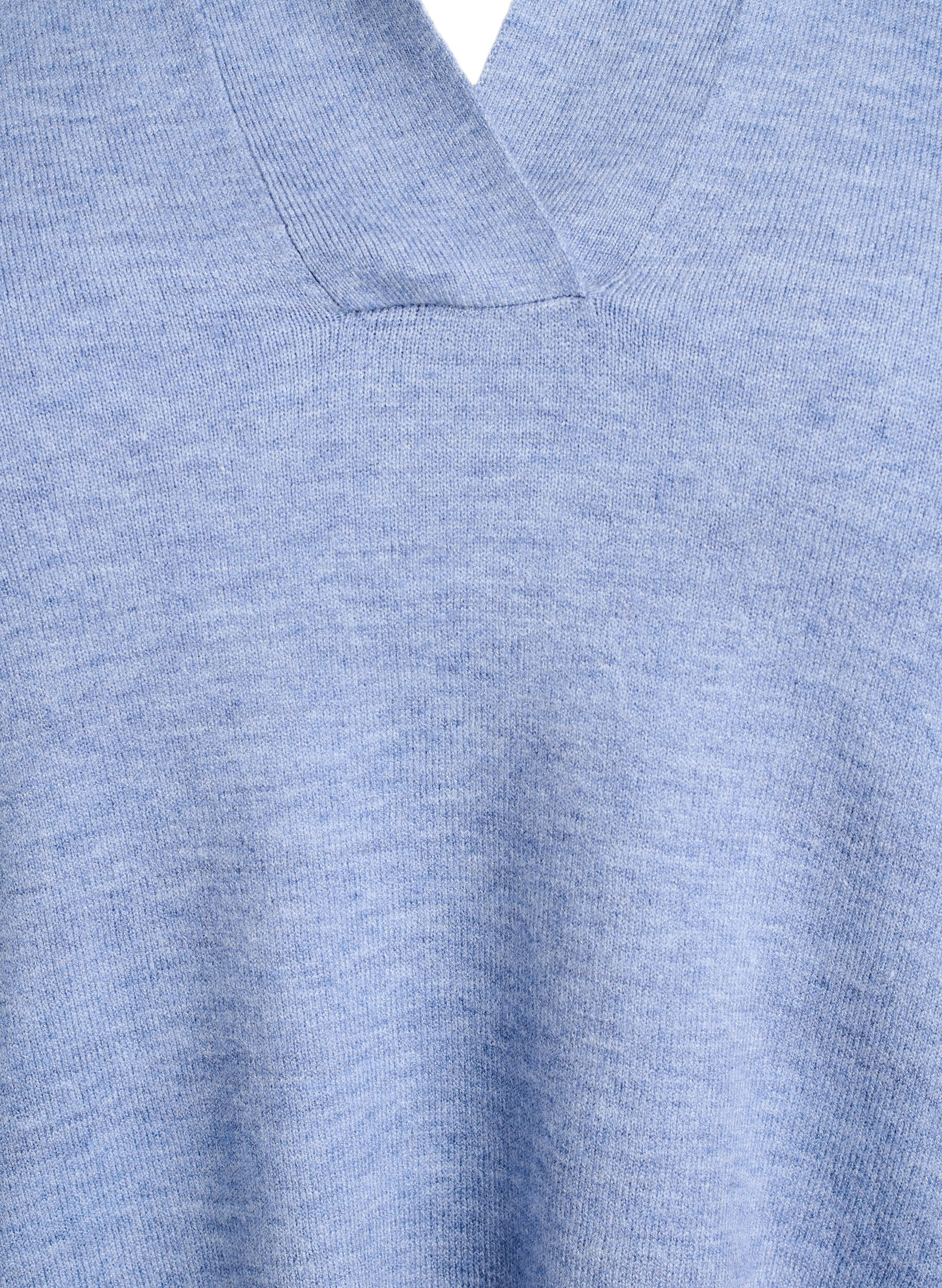 Zizzi Chemisier tricot&eacute; &agrave; col et &agrave; manches courtes, Bleu, Packshot image number 2