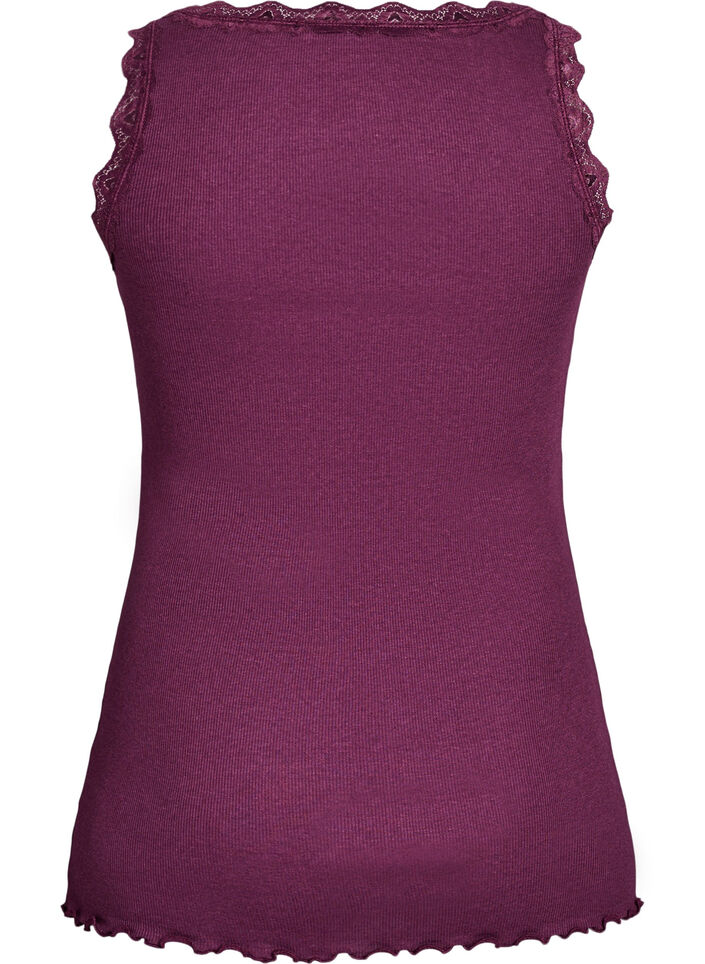 Top avec finitions en dentelle, Bordeaux fonc&eacute;, Packshot image number 1