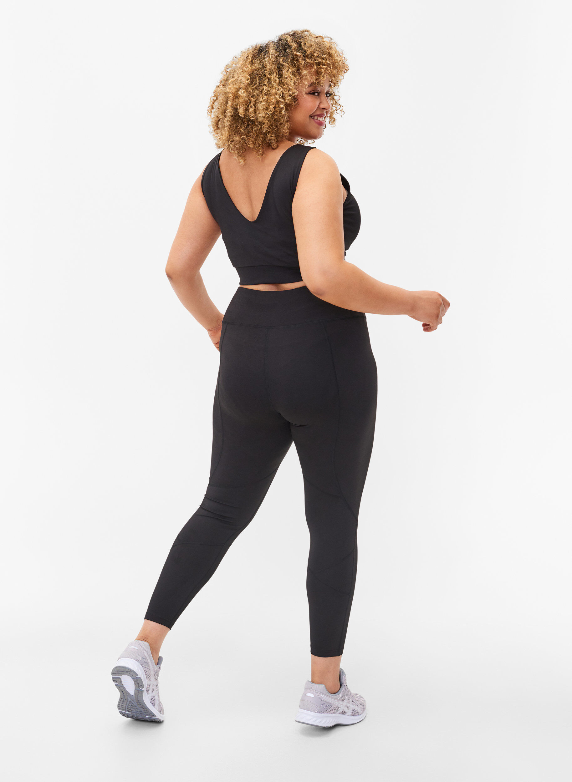 Zizzi Leggings de gym de couleur unie, Black, Model image number 1