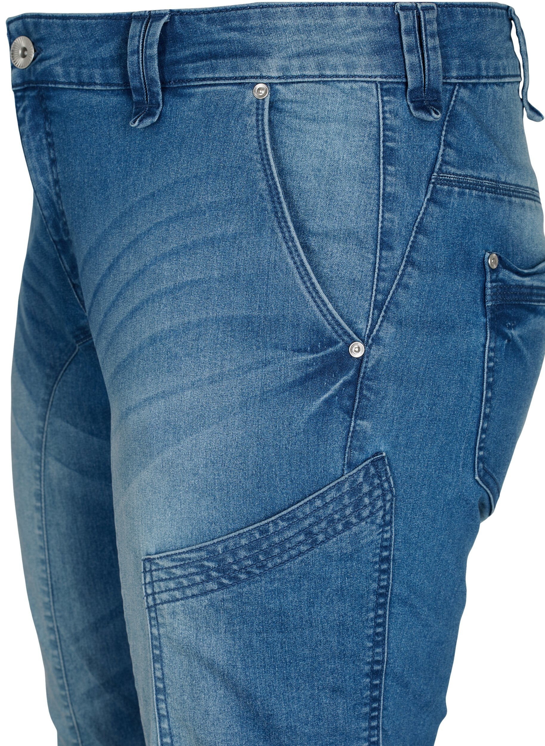 Zizzi Pantacourt jean slim avec poches, Bleu Clair, Packshot image number 2