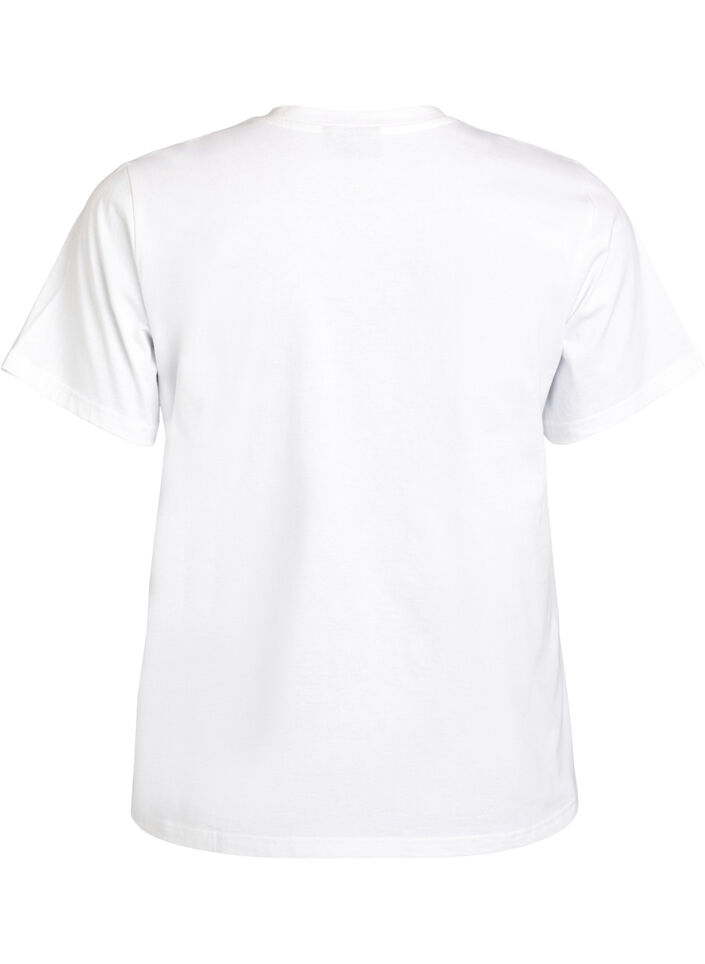 T-shirt avec fleurs en sequins, Blanc, Packshot image number 1