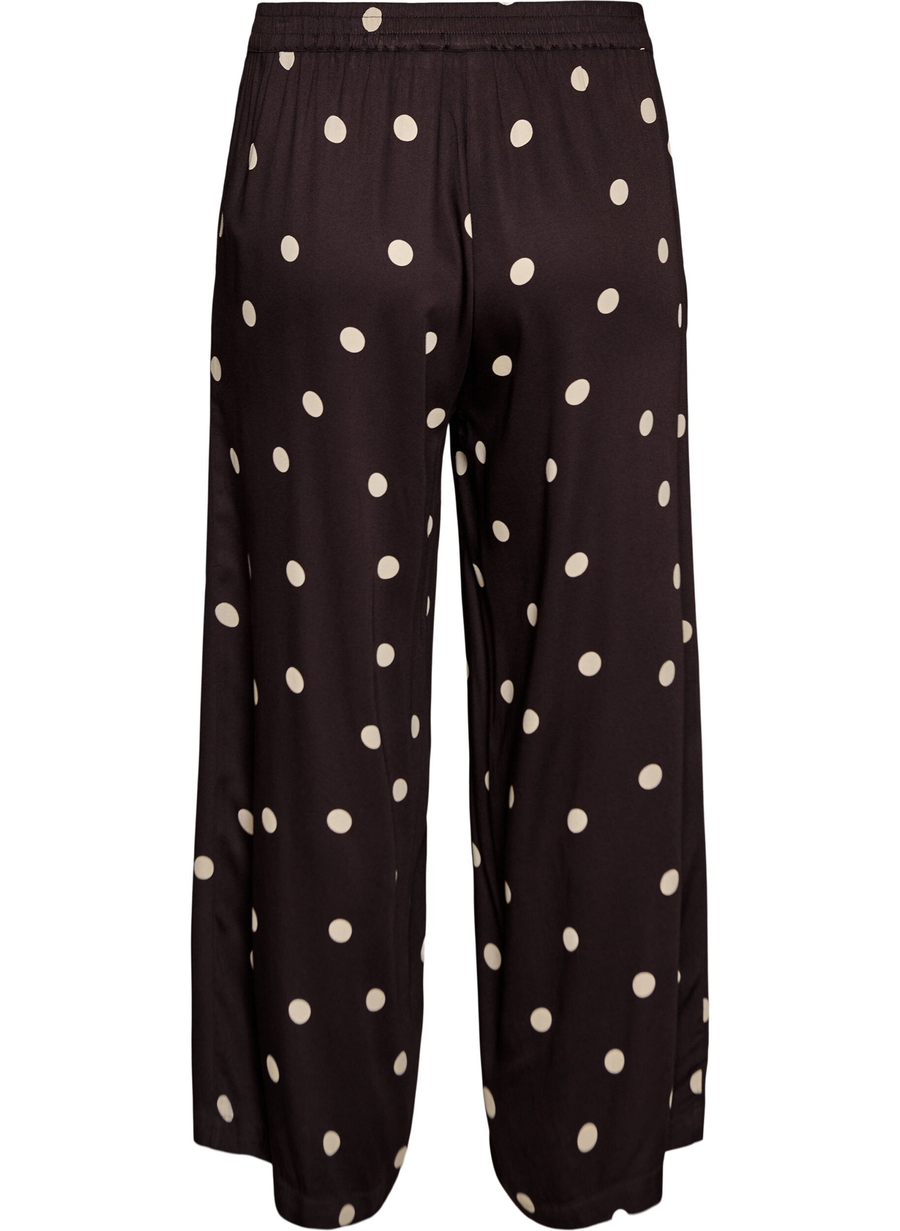 ZizziPantalon en viscose &agrave; pois et &agrave; coupe ample, Marron, Packshot image number 1