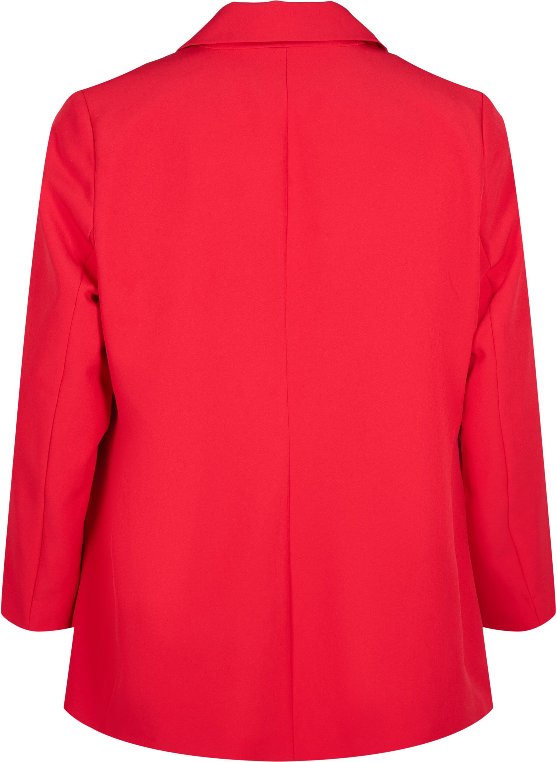 Zizzi Veste de costume dot&eacute;e de poches et de boutons dor&eacute;s, Tango Red, Packshot image number 1