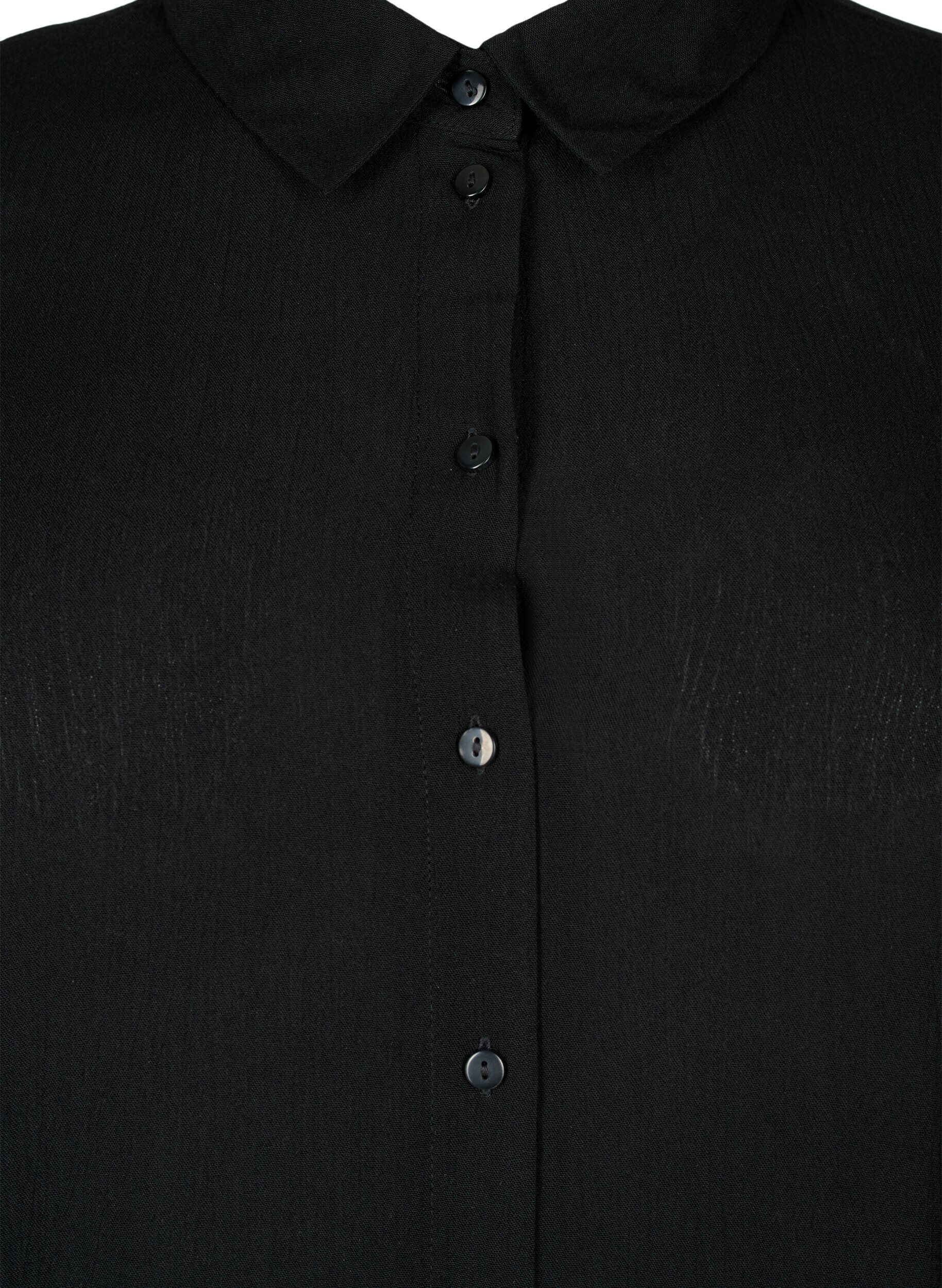 Zizzi Chemise &agrave; manches longues en viscose, Noir, Packshot image number 2