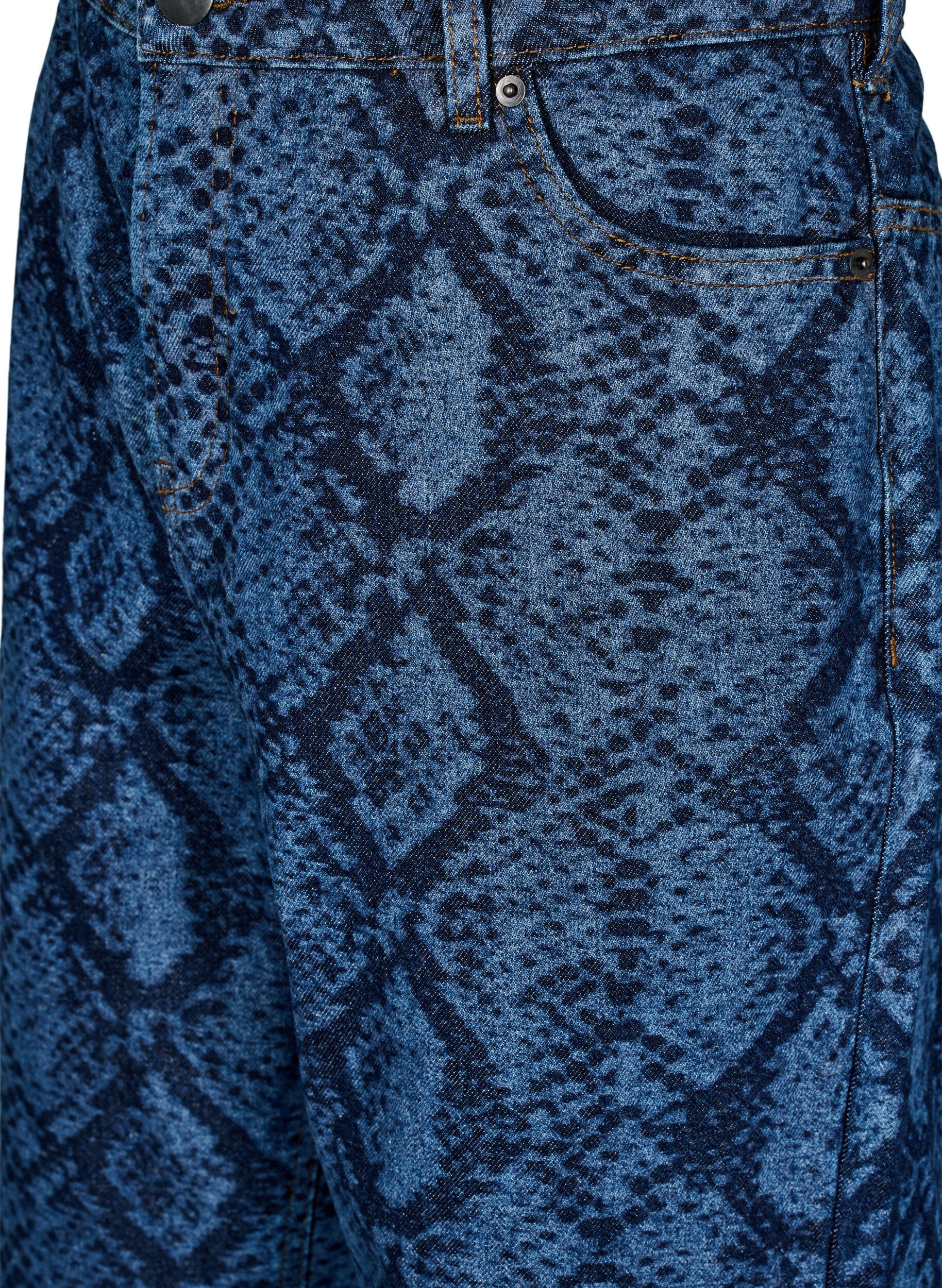 Zizzi Jean Emily &agrave; imprim&eacute; serpent, Bleu, Packshot image number 2