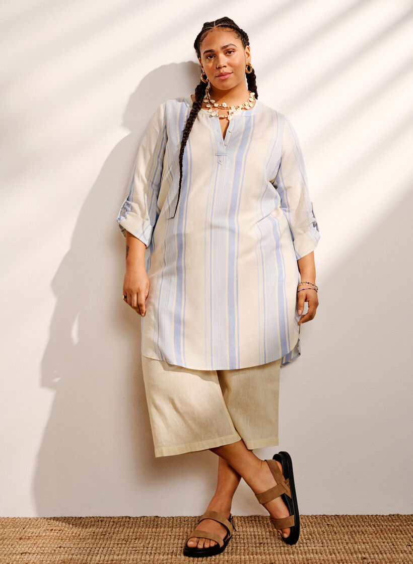 Robe rayée à manches longues, Birch w. Stripes, Image image number 0