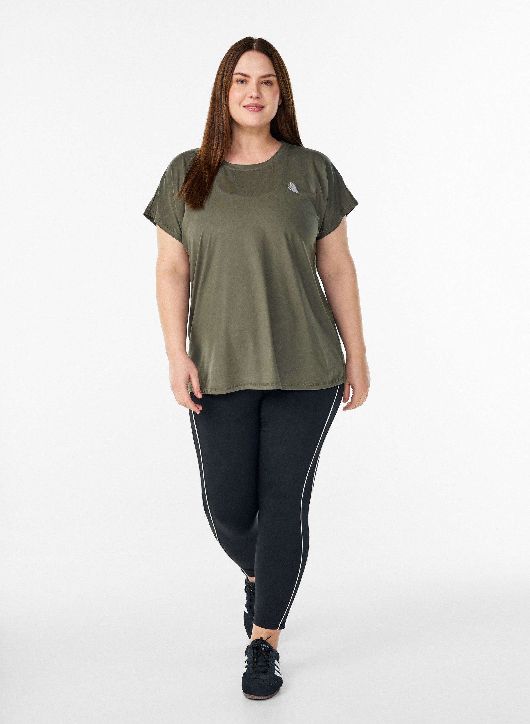 ZizziT-shirt de sport couleur unie, Vert, Model image number 1