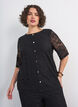 Blouse en dentelle avec boutons d&eacute;coratifs, Noir, Model image number 0