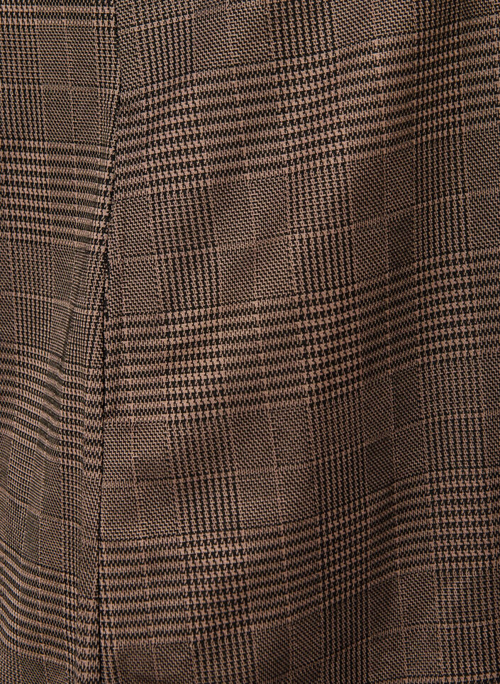 Robe courte &agrave; carreaux avec un col de chemise, Marron, Packshot image number 3