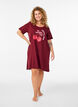 Chemise de nuit &agrave; manches courtes en coton biologique, Bordeaux, Model image number 1