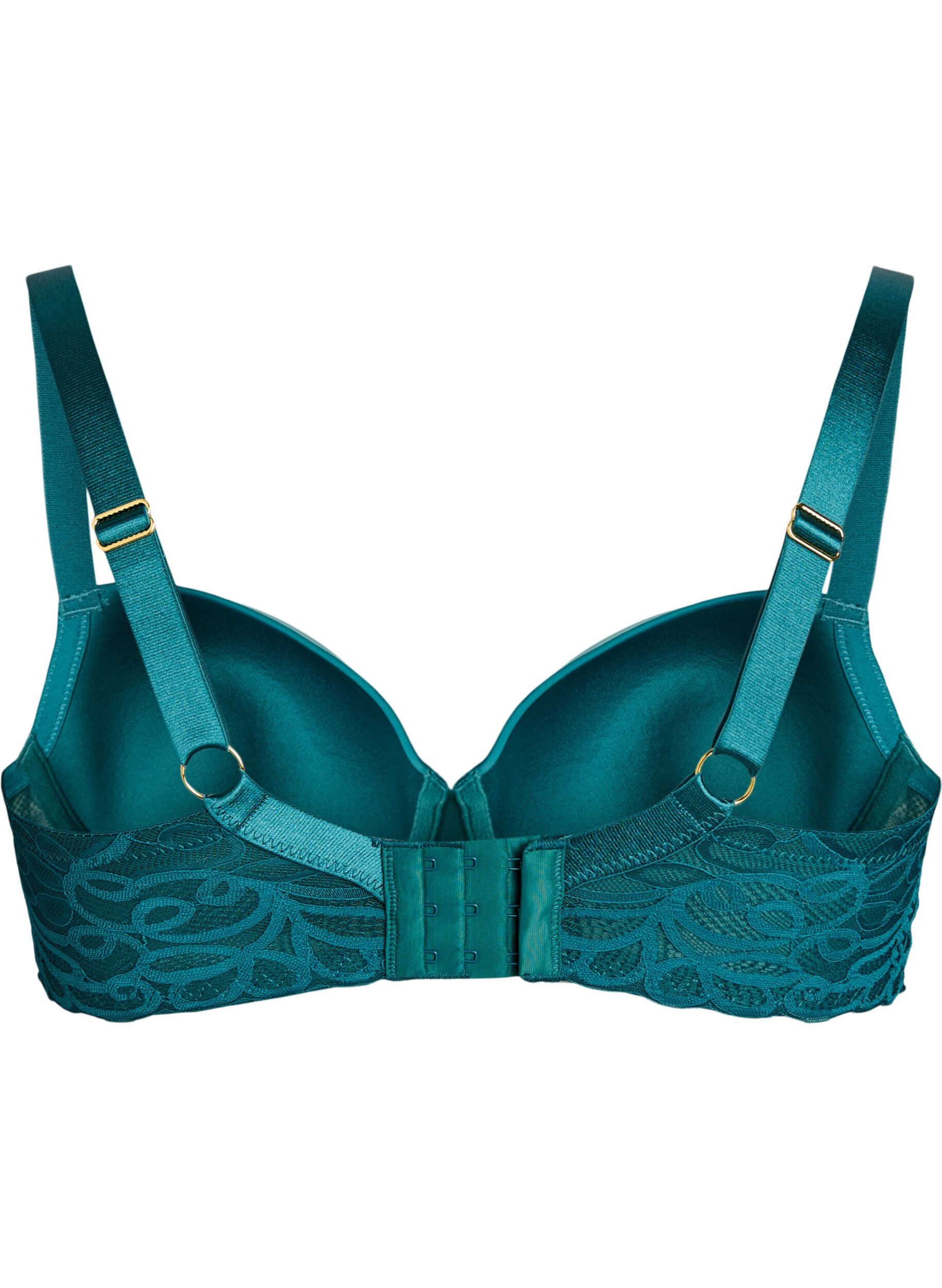 Zizzi Soutien-gorge coqu&eacute; avec armatures et dentelle, Vert, Packshot image number 1