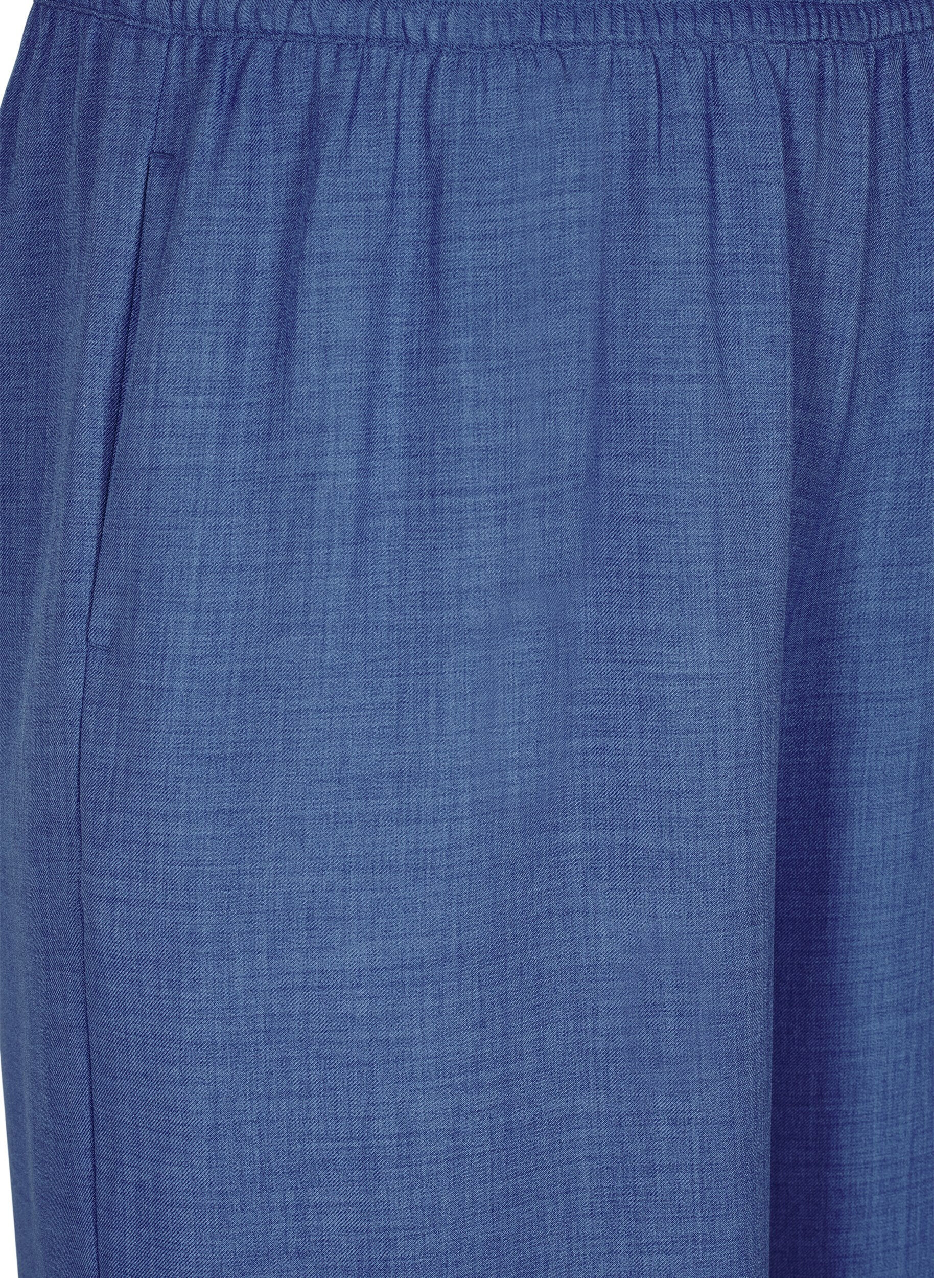 ZizziPantalon ample avec ceinture &eacute;lastique et poches, Bleu, Packshot image number 2