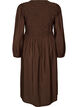 Robe midi en viscose avec smocks, Marron, Packshot image number 1
