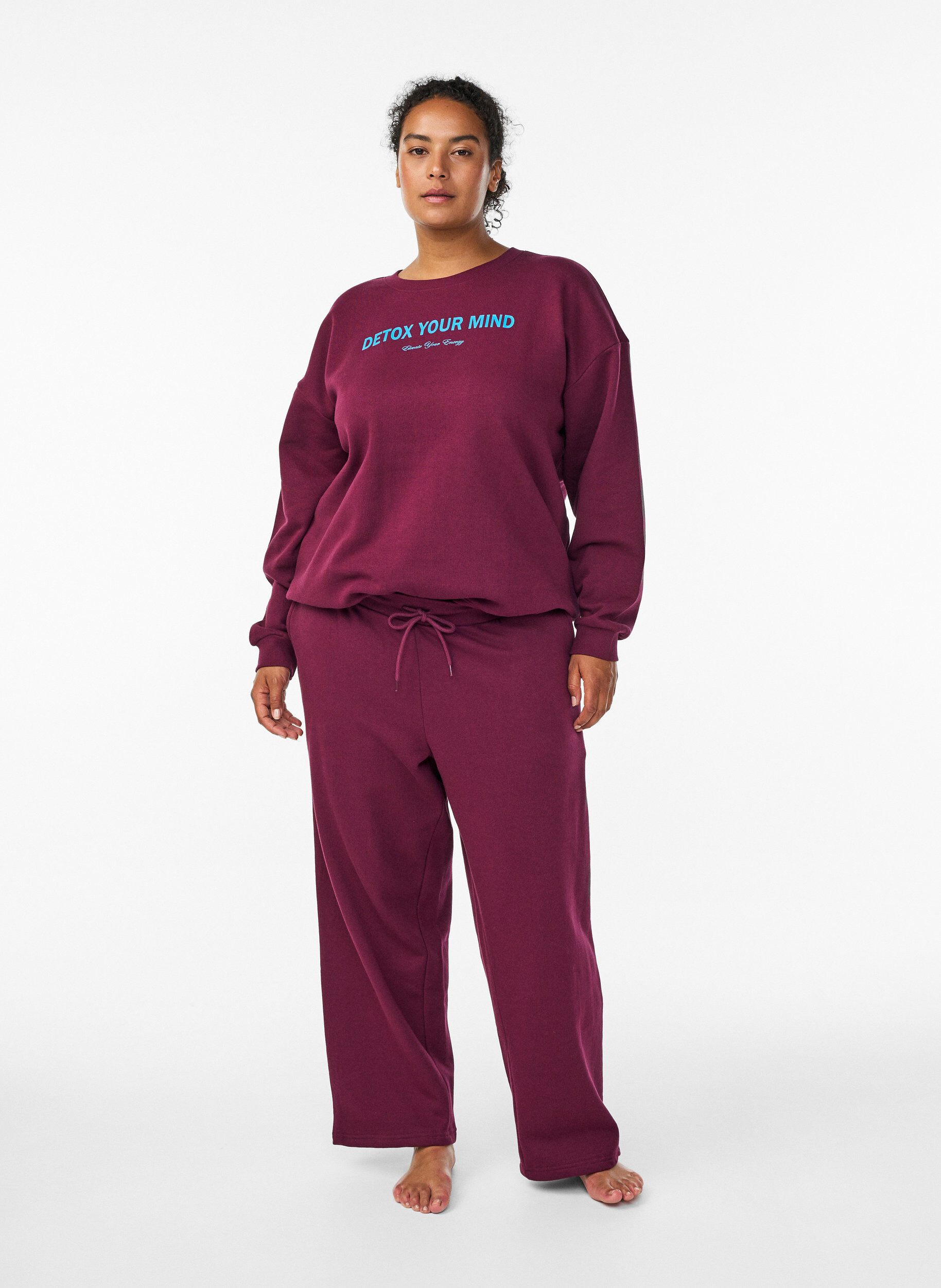Pantalon de jogging avec poches, Bordeaux fonc&eacute;, Model