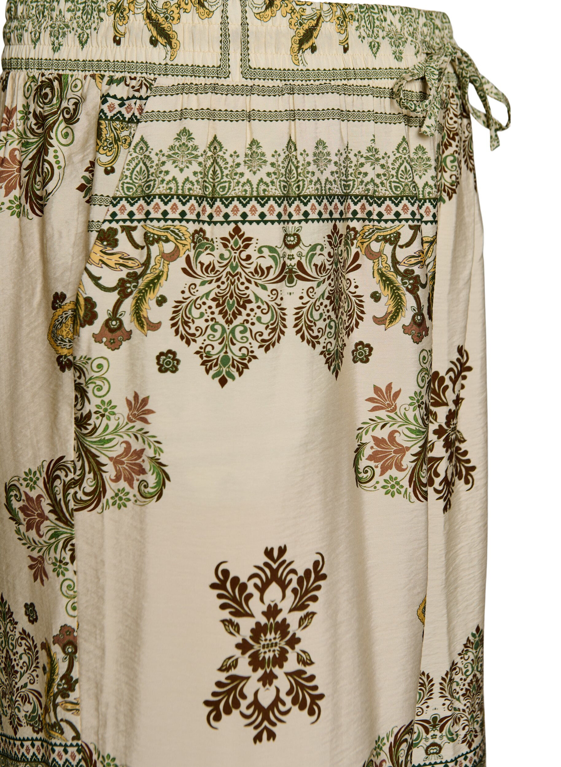 Zizzi Pantalon large &agrave; motifs, Vert, Packshot image number 2