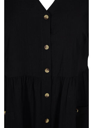 Robe à manches courtes avec boutons et poches, Black, Packshot image number 2