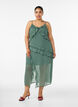 Robe en mousseline avec volants asym&eacute;triques, Vert, Model image number 0
