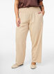 Pantalon smocké avec lin, Beige, Model image number 2