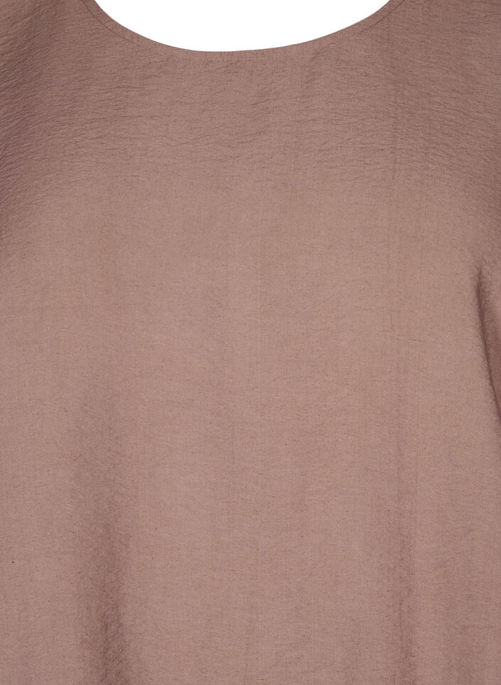 Blouse à manches courtes avec ourlet élastique, Marron, Packshot image number 2