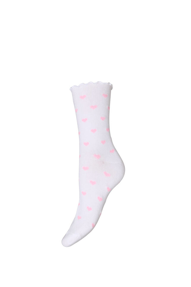 Chaussettes en coton avec des motifs, Blanc, Packshot image number 0