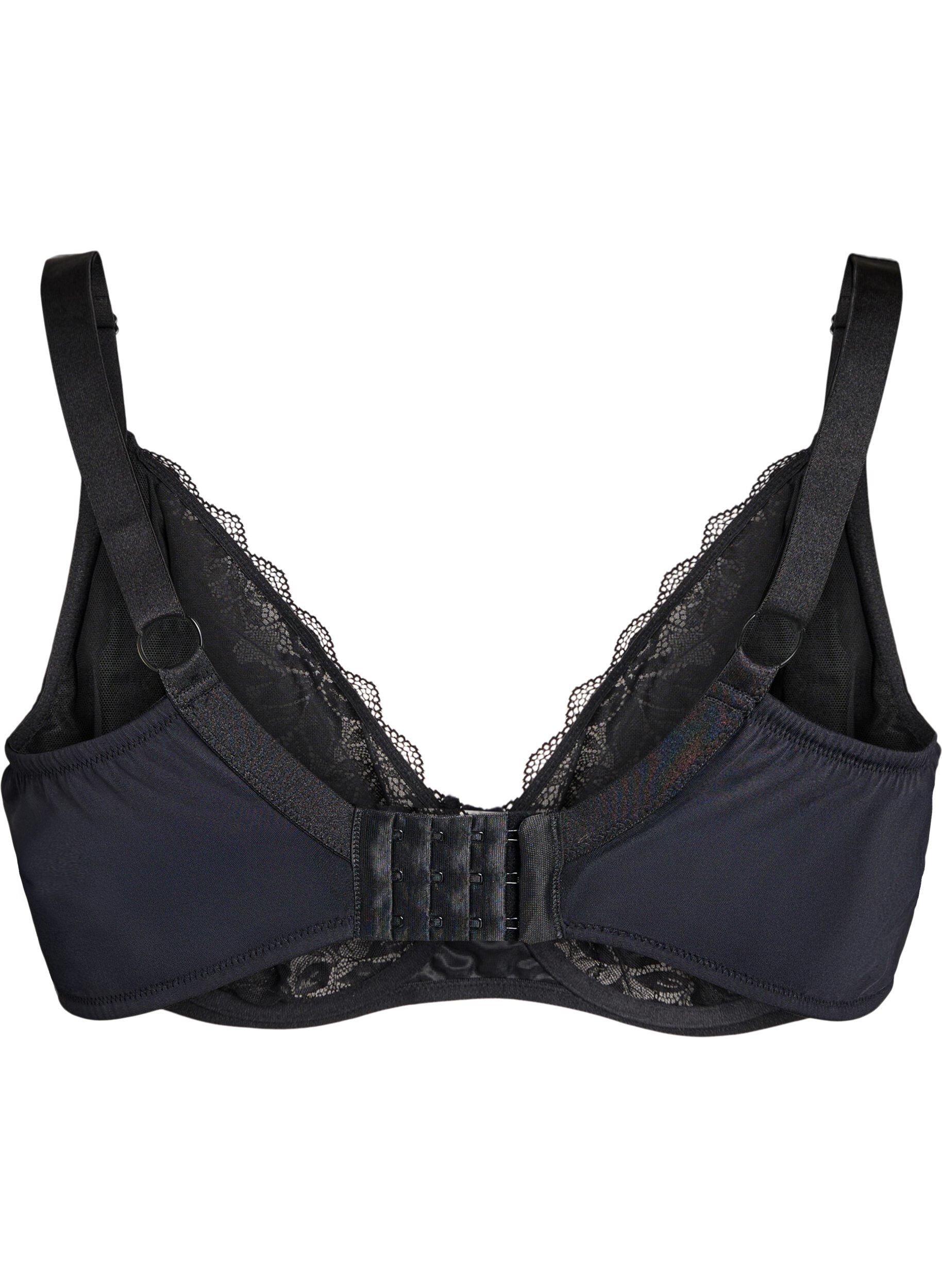 Zizzi Soutien-gorge couvrant en dentelle, Noir, Packshot image number 1