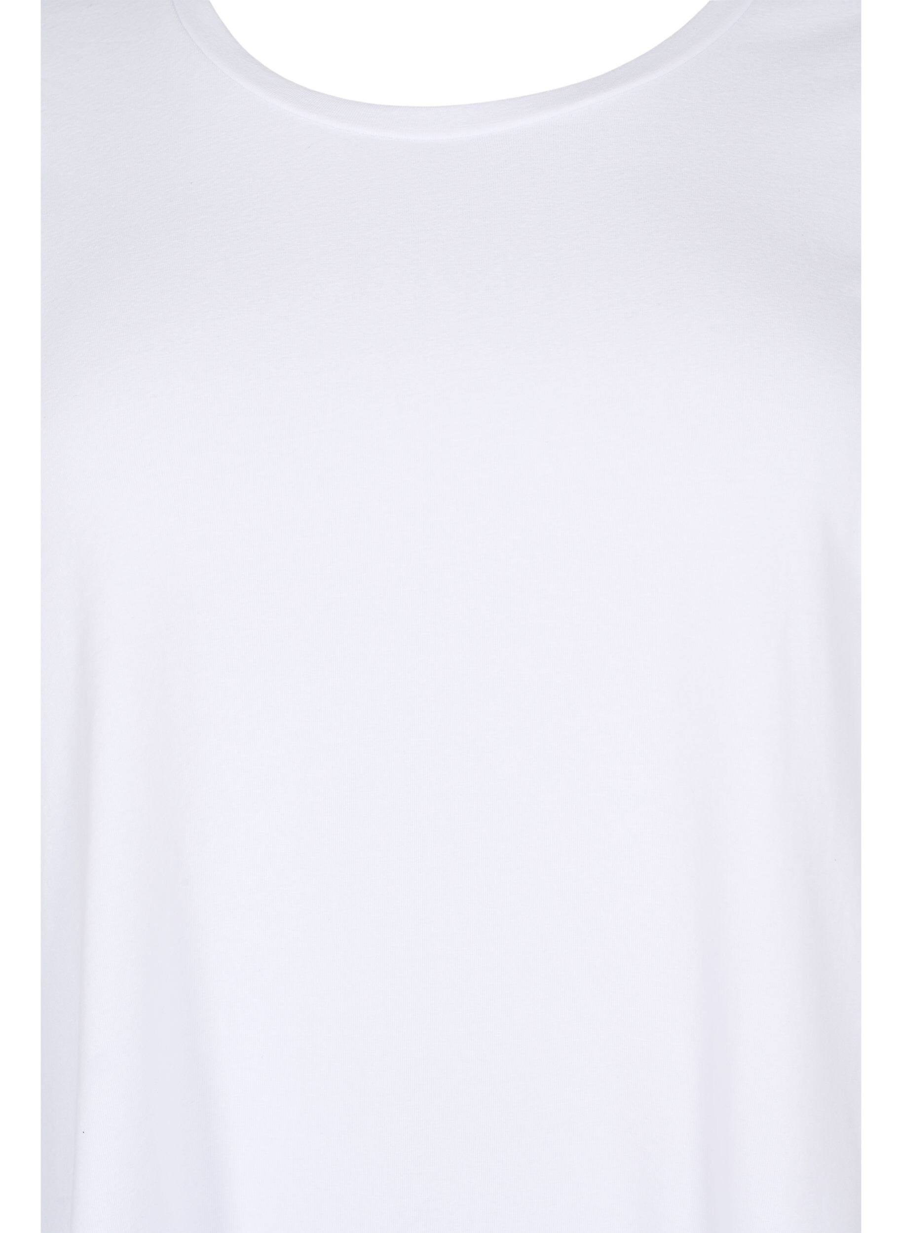 ZizziT-shirt en coton de base &agrave; manches 3/4, Blanc, Packshot image number 2
