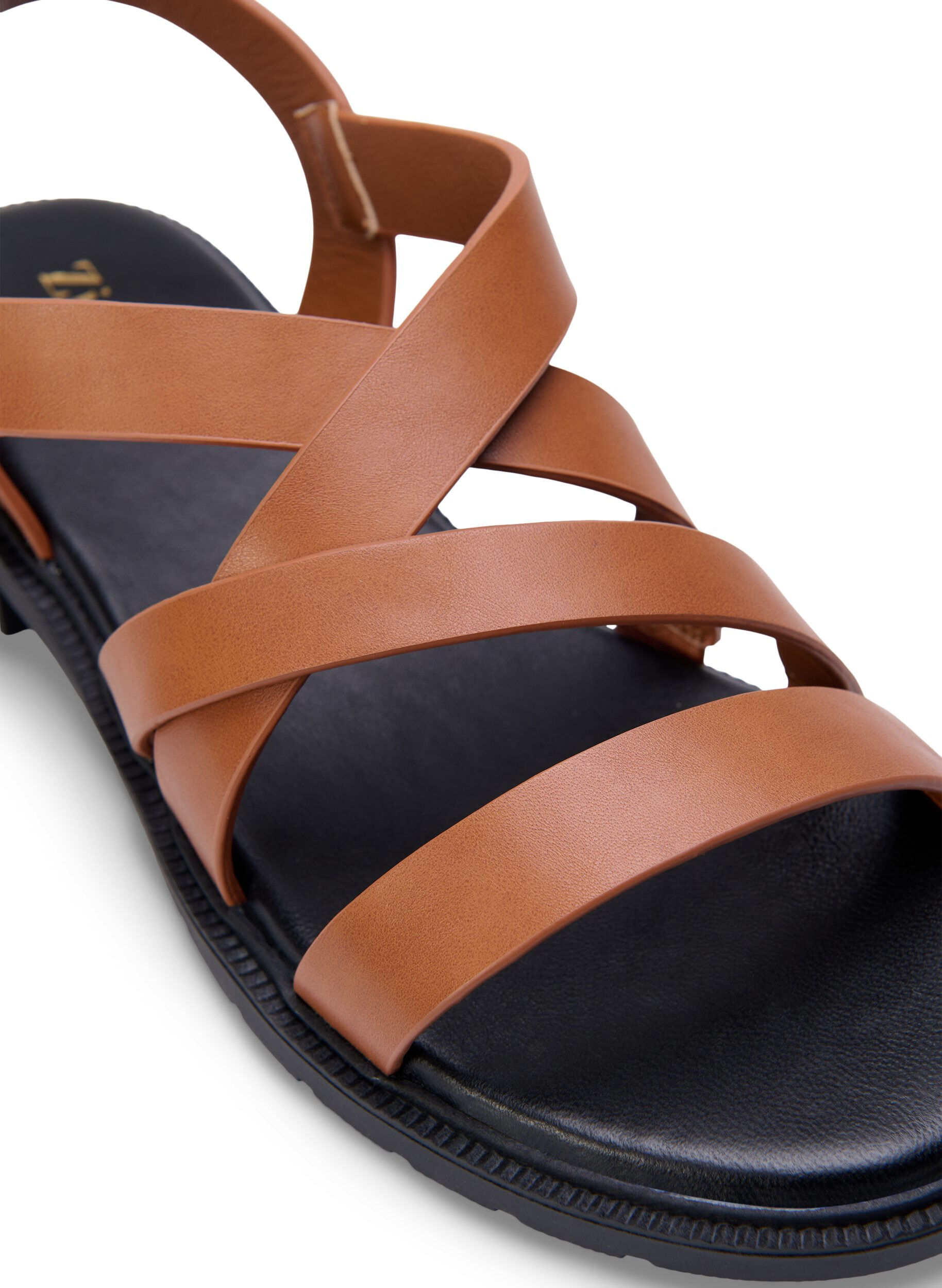 Zizzi Sandales d'&eacute;t&eacute; larges en cuir, Friar Brown, Packshot image number 3