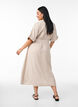 Robe midi en lin et viscose fendue sur le devant, Beige, Model image number 1