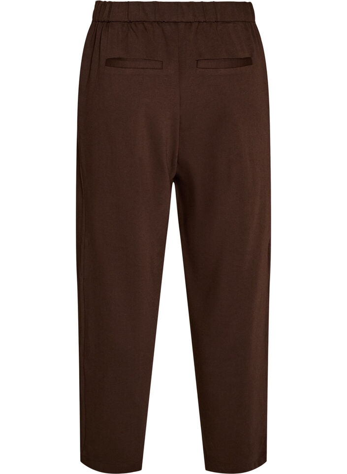 Pantalon ample en jersey taille haute, Marron, Packshot image number 1