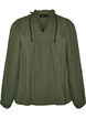 Blouse avec col en V et bande en crochet, Vert, Packshot image number 0