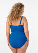 Maillot de bain drap&eacute; avec bonnets rembourr&eacute;s, Bleu, Model image number 1