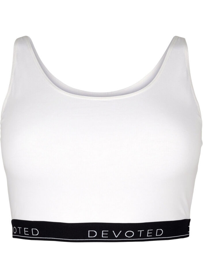 Soutien-gorge en coton à bretelles réglables, Blanc, Packshot image number 0