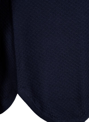 Pull en coton biologique avec motif texturé., Navy Blazer, Packshot image number 3