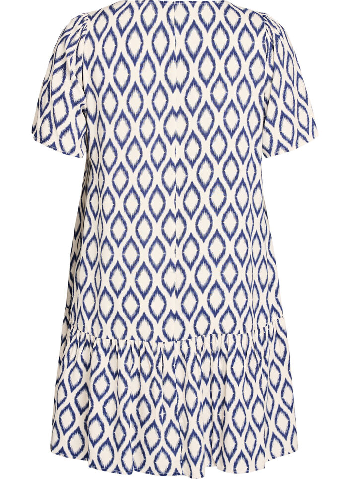 Robe en viscose avec d&eacute;coupe, Bleu, Packshot image number 1
