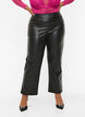 Pantalon en simili cuir avec jambe large, Black, Model image number 2