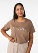 T-shirt imprim&eacute;, Marron, Model image number 0