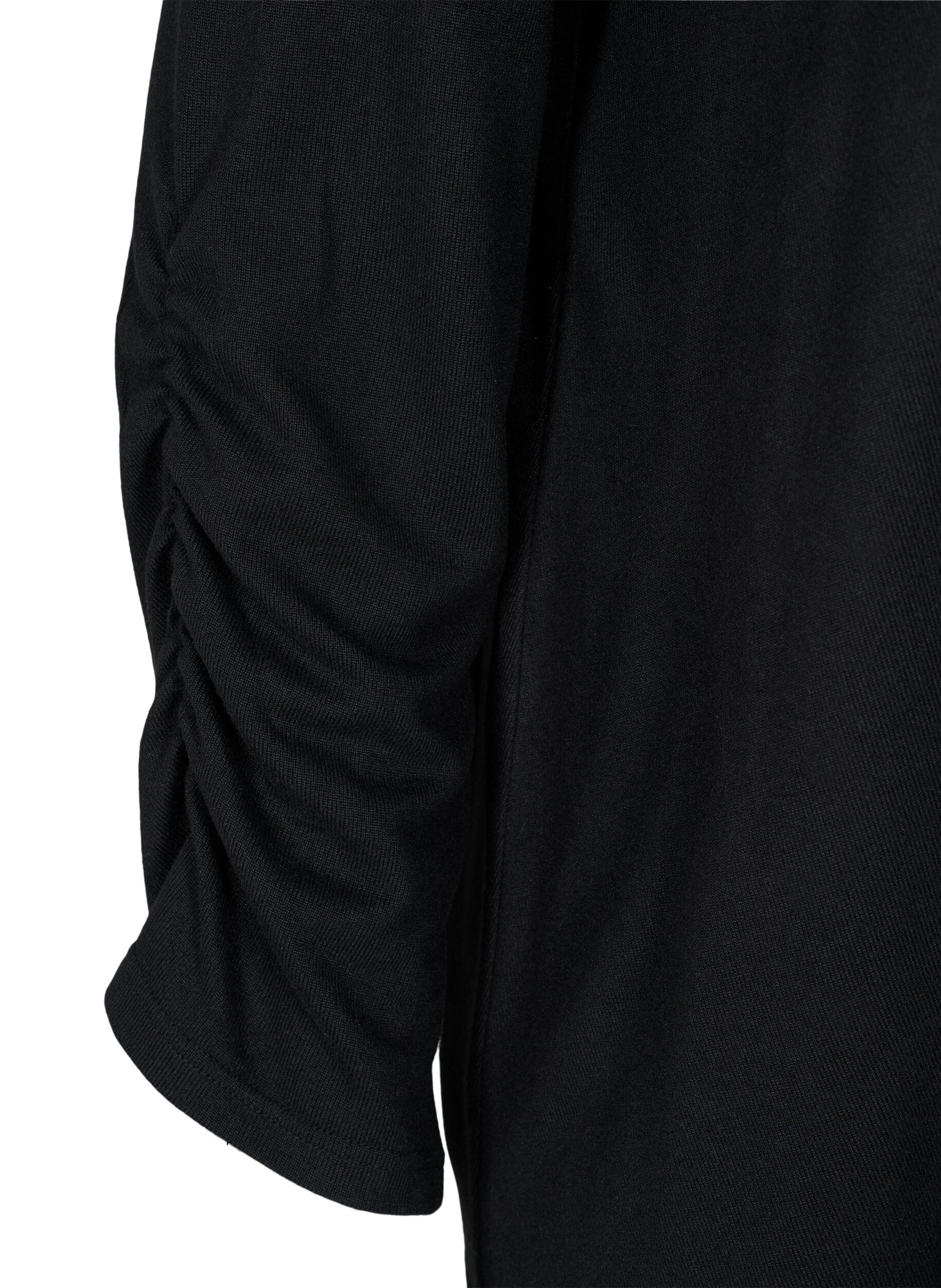 Zizzi Blouse avec similis et manches longues, Black, Packshot image number 3
