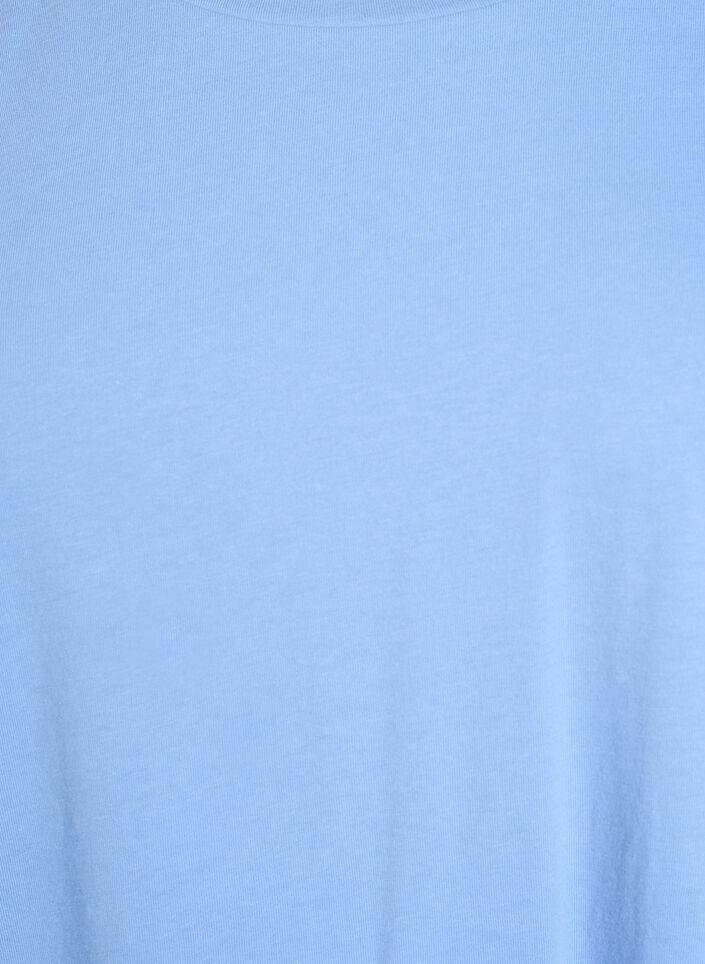 T-shirt &agrave; manches courtes en m&eacute;lange de coton, Bleu Clair, Packshot image number 2