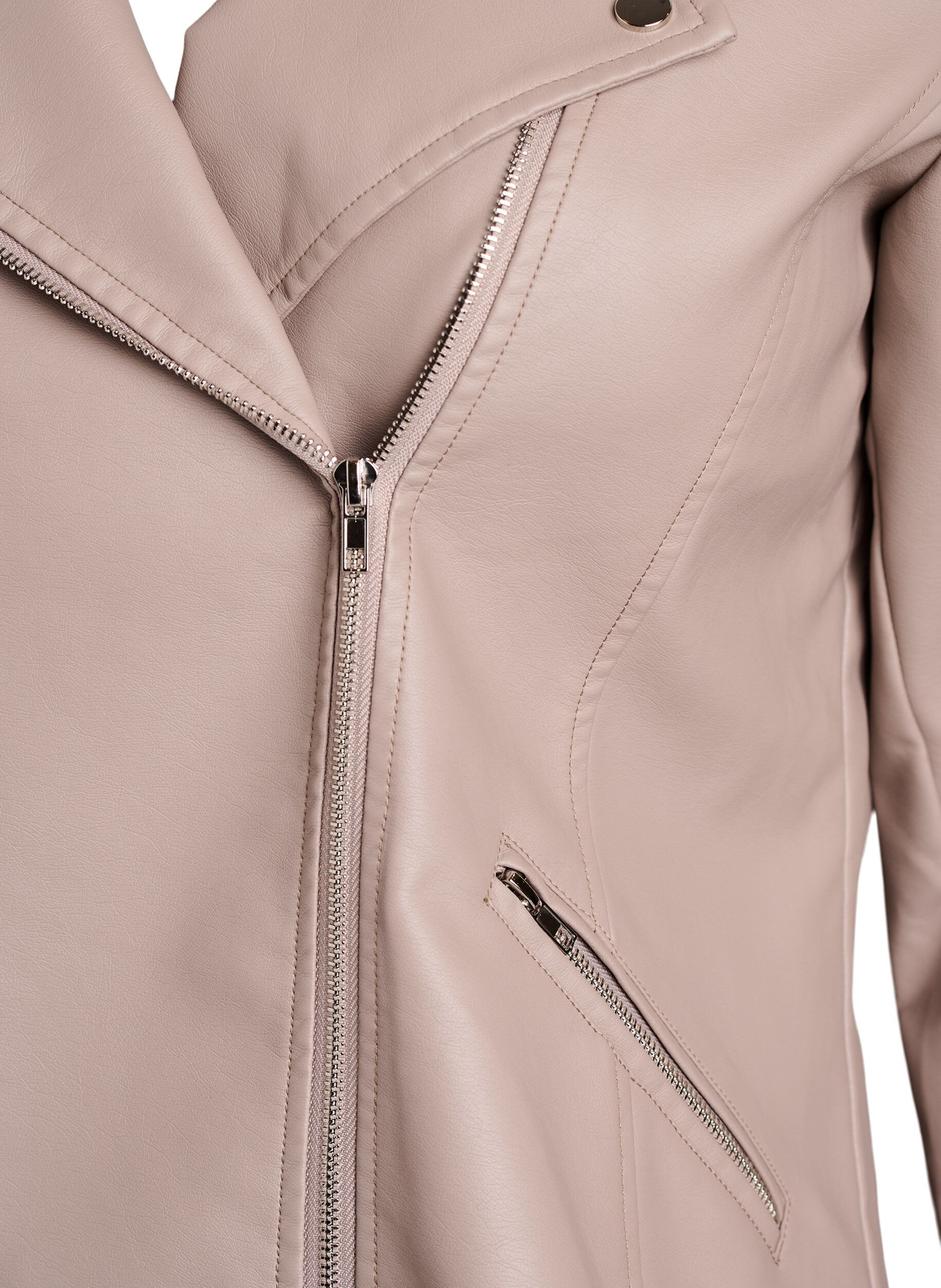 ZizziVeste biker en similicuir, Gris, Packshot image number 2