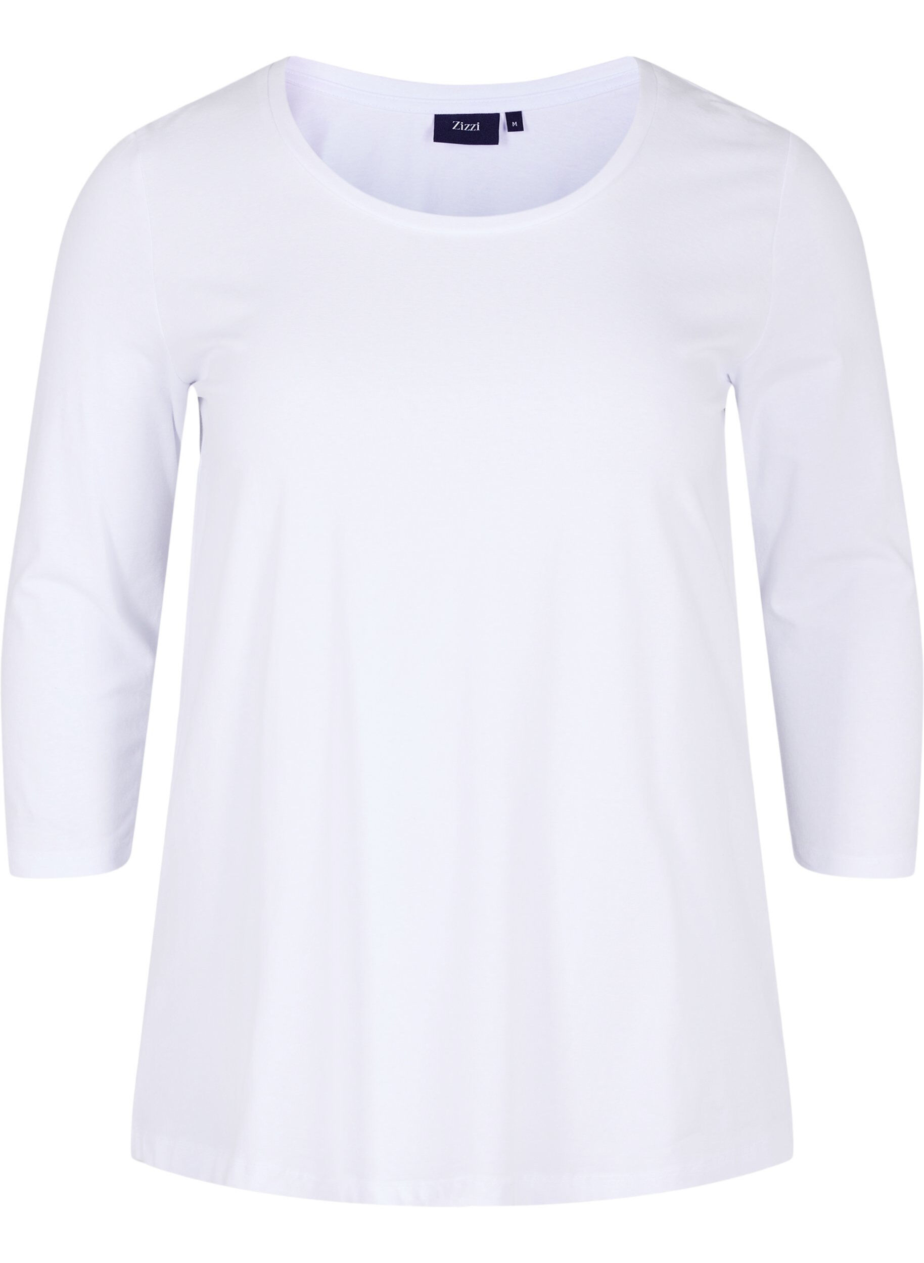 Zizzi T-shirt avec manches 3/4, Bright White, Packshot image number 0
