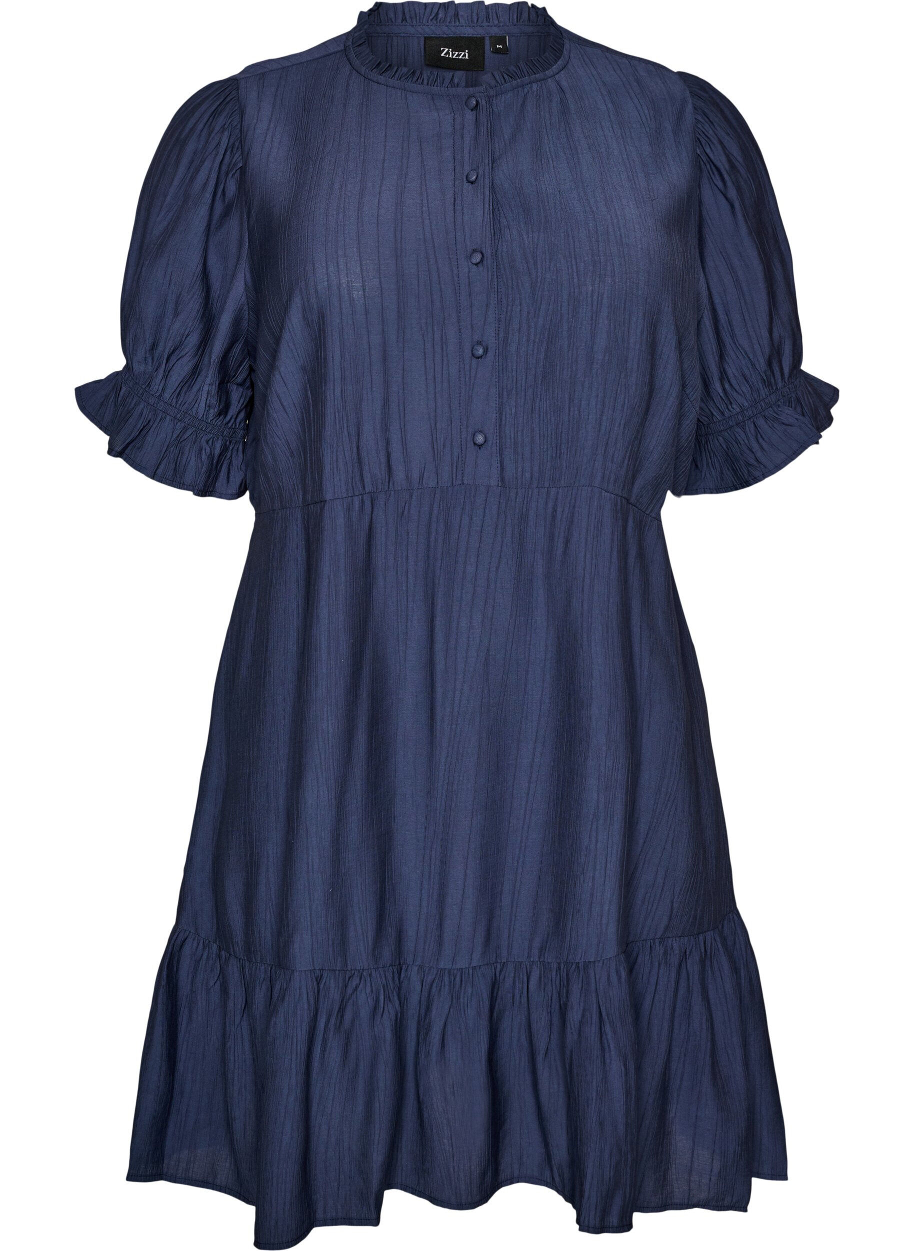 ZizziRobe courte en viscose avec volants, Bleu, Packshot image number 0