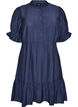 Robe courte en viscose avec volants, Bleu, Packshot image number 0