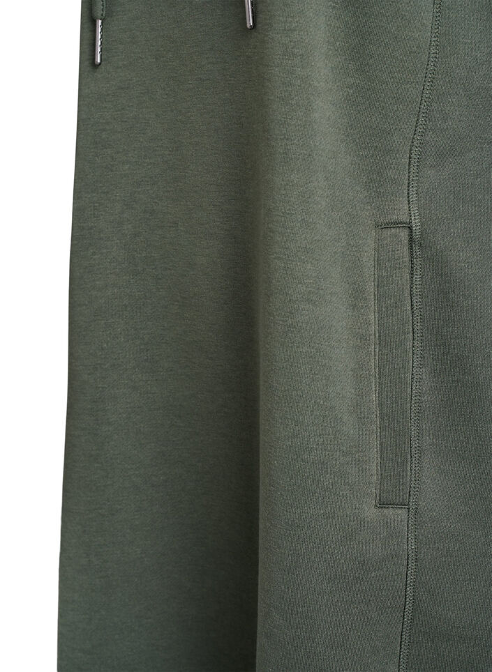 Robe sweat-shirt courte &agrave; col montant et poches, Vert, Packshot image number 3