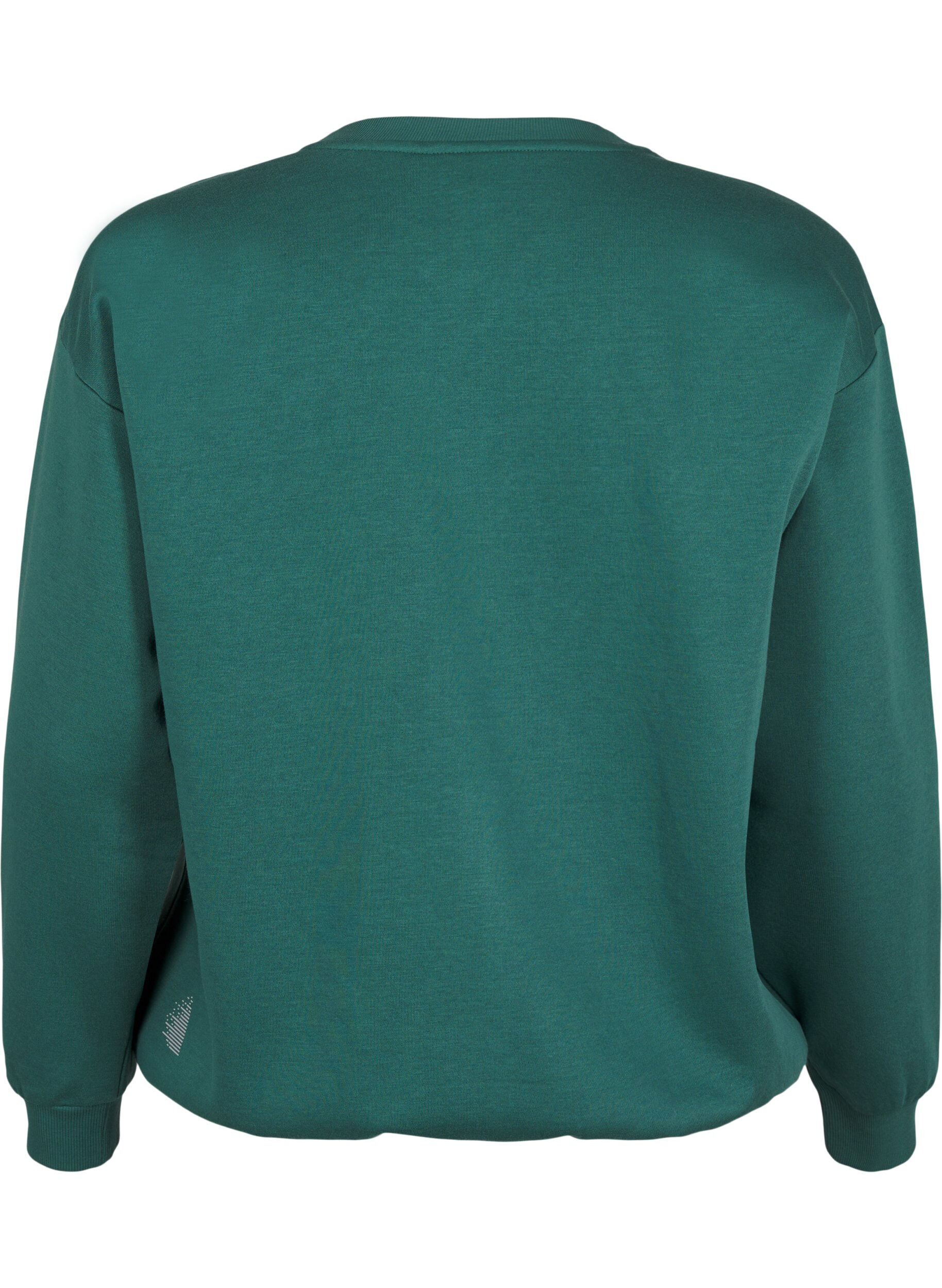 Zizzi Sweat-shirt avec texte en tissu-&eacute;ponge, Vert, Packshot image number 1