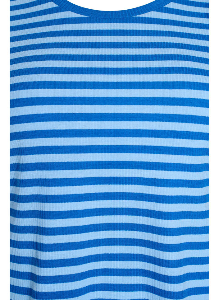 T-shirt ray&eacute; &agrave; texture c&ocirc;tel&eacute;e, Bleu Clair, Packshot image number 2