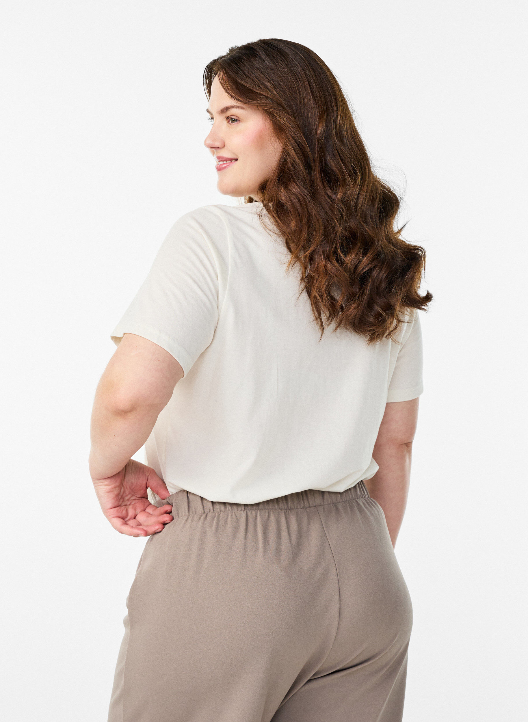 Zizzi FLASH - T-shirt imprim&eacute;, Blanc, Model image number 2